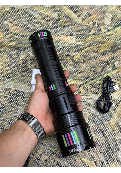 Small Sun Zy-w512 9.000 Lümen Süper Güçlü Led Profesyonel Şarjlı El Feneri Siyah