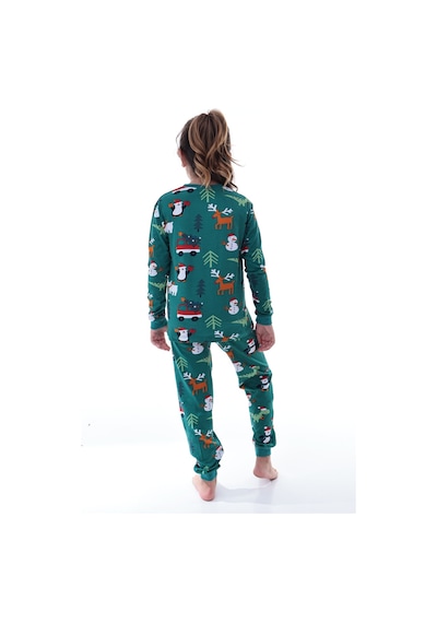 Çocuk Kış Noel Yıllbaşı Desenli Pamuklu Pijama Takımı Unisex Rahat, Sıcak Ve Eğlenceli Ev Giyim Çok Renkli