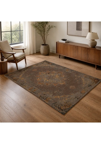 Kartela Halı Melo Halı Jüt Taban Dokuma Halı Kahverengi - 100 X 150 Cm