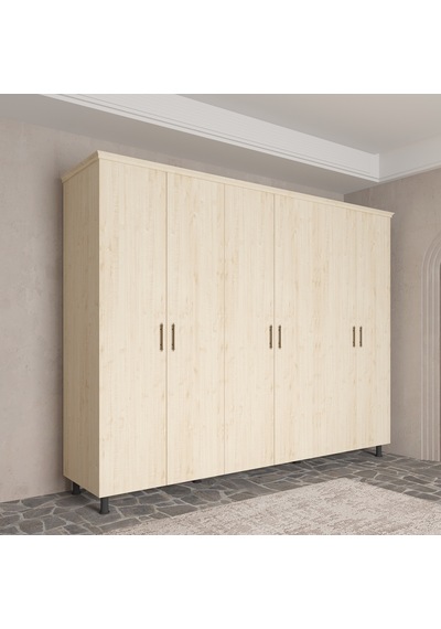 Soft Wood 6 Kapaklı Masif Ahşap Gardırop Çam
