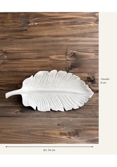 Ham Polyester Flora Yaprak Dekoratif Tabak Küçük