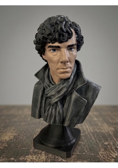 3d Sherlock Holmes Büst / 15cm / Sherlock Holmes Figür/fanart