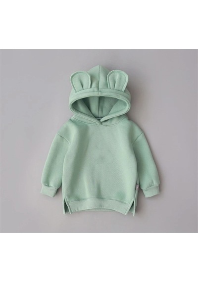 Teddy Kalın Pembe Esofman Ustu - Kapşonlu Sweatshirt 2.5-4 Yas Yeşil
