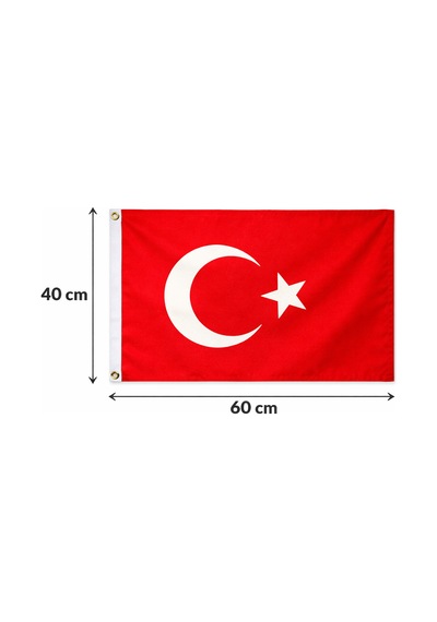 40x60 Cm Türk Bayrağı Alpaka Kumaş, Canlı Renk, Dış Mekana Dayanıklı Bayrak 1 Adet Tek Ebat