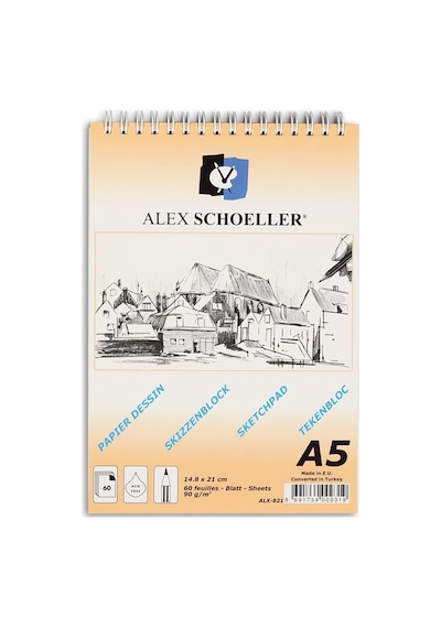 A.esk.blk.090.05 Sipralli .eskiz Blok.90gr.a5 60 Ypr.dik Alx-821