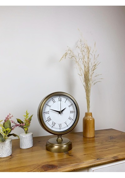 Eskitme Metal Retro Masa Saati 25 20 Cm Renkli