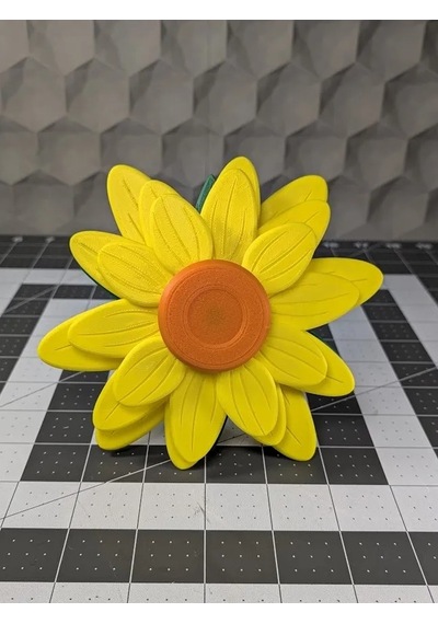 3d Baskı Ayçiçeği Yaprak Döndürücü Fidget Çiçek Stres Oyuncağı Masaüstü Fidget Sarı
