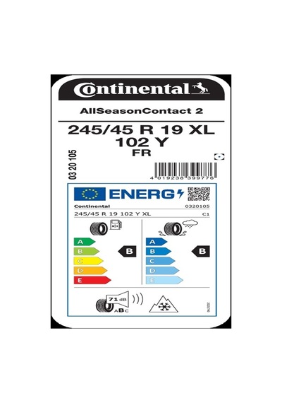 Continental 245/45R19 102Y Xl Fr Allseasoncont 2 Oto Dört Mevsim  Lastiği  2026