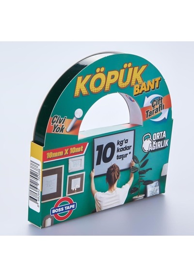 Boss Köpük Bant Montaj Aksesuar Yapıştırma Bandı 18Mmx10Mt-10Kg T