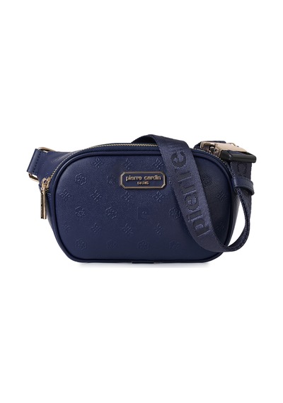 Pierre Cardin Limited Edition Gece Mavisi Klipsli Askılı Fermuar Kapamalı Kadın Omuz Çantası Bel Çantası Gece Mavisi