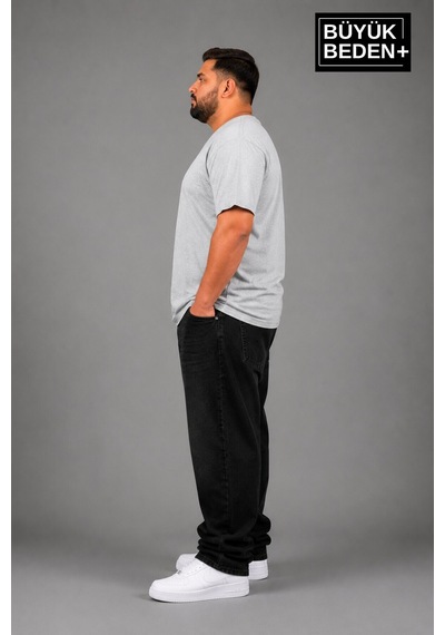 Superlife Süperlife Büyük Beden Erkek V Yaka Pamuklu Basic Tişört Lacivert 3xl-6xl Spr26bts509 Gri Melanj