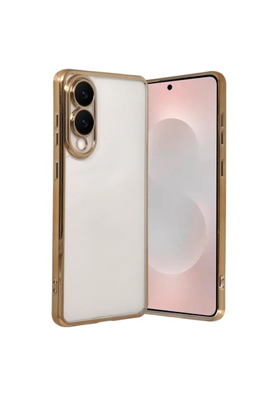 Samsung Uyumlu  Galaxy S25 Edge Razer Lensli Silikon - Gold