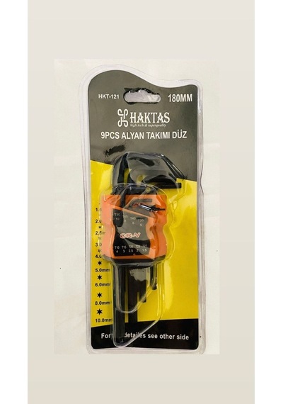 Düz Alyan Anahtar Takımı 9 Parça 180mm