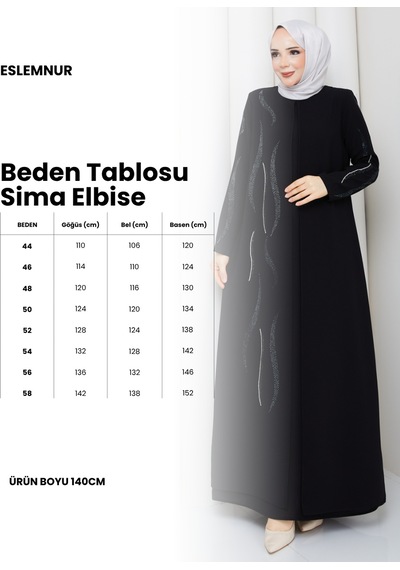 Eslemnur Sima Elbise Büyük Beden Anne Elbisesi Lacivert