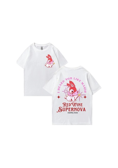 Tarzsokak Kırmızı Şarap Süpernova T Shirt Chappell Roan Erkekler Kadınlar Harajuku Kısa Kollu Orta Batı Beyaz