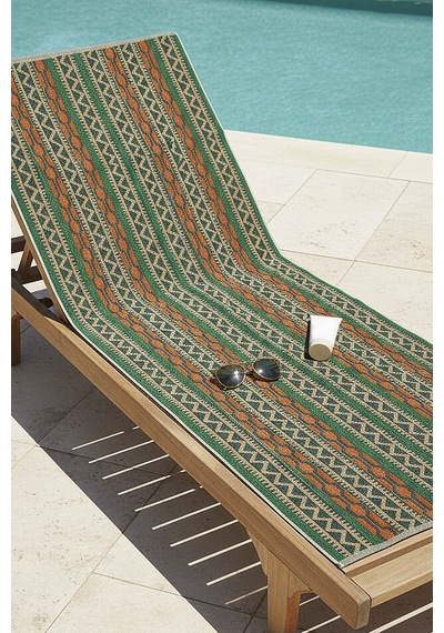 Koyu Yeşil Sahara %100 Pamuklu Plaj Havlusu 70x140 Cm Çok Renkli