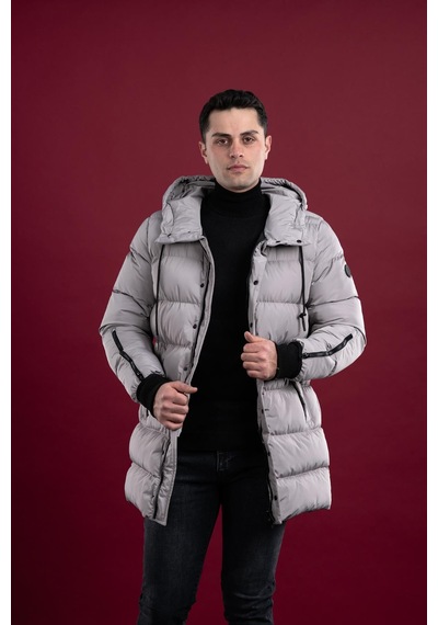 Sir Regular Fit Kapşonlu Astarlı Uzun Kalın Şişme Mont 001