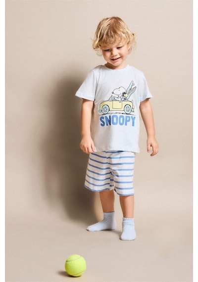 Defacto Snoopy Desenli 2li Pijama Takımı Erkek Bebek H3501a526smbe61 Mavi-be61