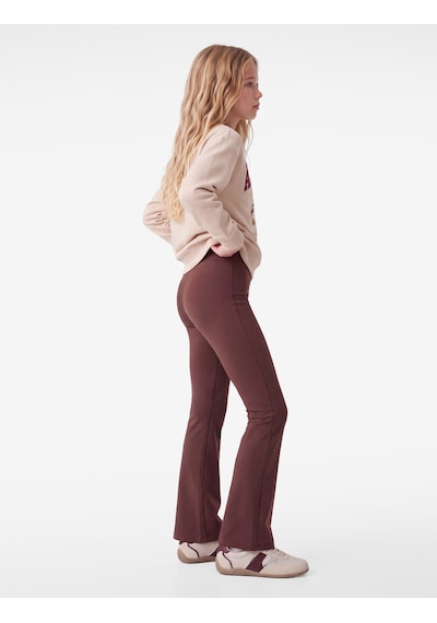 Koton Beli Lastikli Slim Fit İspanyol Paça Tayt Kahverengi 7wkg40036ak Kahve