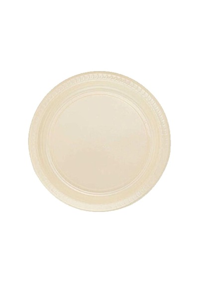 Rainbow Plastık Krem Renklı Partı Tabak 25 Lı Yuvarlak 22 Cm