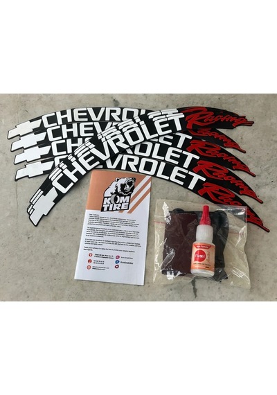 Chevrolet Racing Motorsiklet Ve Otomobil Araç Lastik Yazısı 3.5 Cm 8 Adet Yapıştırıcı Arma Sticker