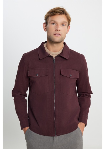 Ac&Co / Altınyıldız Classics Erkek Bordo Standart Fit Normal Kesim Pamuklu Yan Cep Gömlek Ceket Bordo Ac&Co / Altınyıldız Classics Erkek Bordo Standart Fit Normal Kesim Pamuklu Yan Cep Gömlek Ceket Bordo