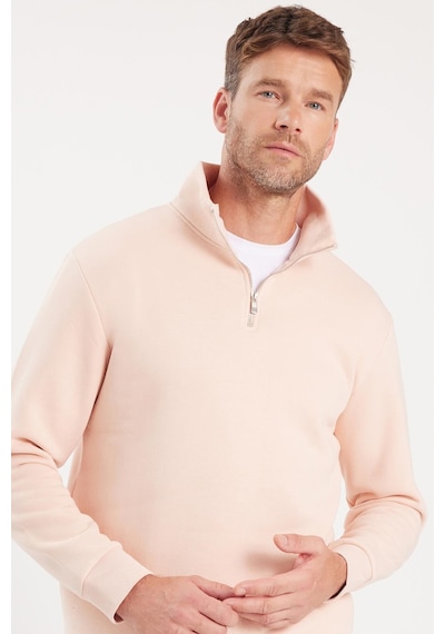 Tudors Unisex Relax Fit Rahat Kesim Pamuklu İçi Polarlı Yarım Fermuarlı Somon Dik Yaka Sweatshirt-35161 Somon Tudors Unisex Relax Fit Rahat Kesim Pamuklu İçi Polarlı Yarım Fermuarlı Somon Dik Yaka Sweatshirt-35161 Somon