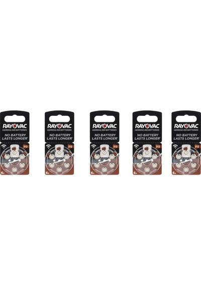 Rayovac 312 Numara İşitme Cihazı Pili 6 x 5'li