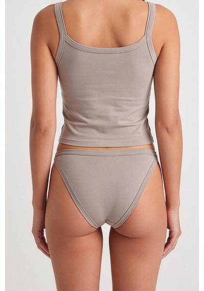 Auw Kadın Yanları İnce Pamuklu Modal Slip Külot 6'lı - Softfit Taş