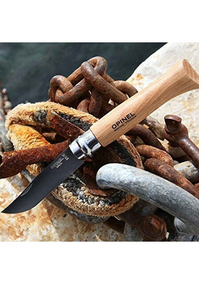 Opinel İnox 9 No Kayın Saplı Paslanmaz Çelik Kamp Çakı Kahverengi