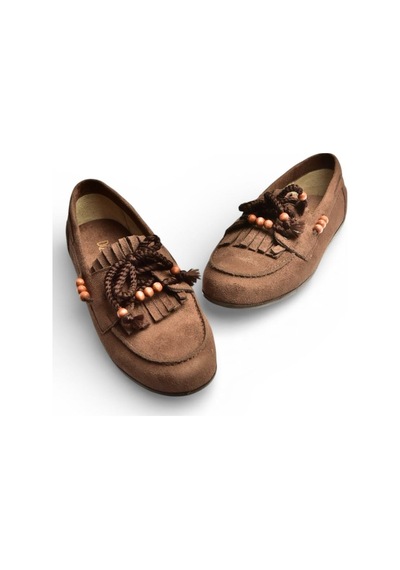 Fox Shoes Y602426202 Kahverengi Süet Bağcık Detaylı Günlük Kadın Ayakkabı Kahverengi