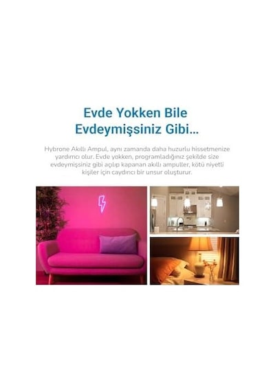 Led Rgb Wi-fi Akıllı Ampul, 16 Milyon Renk, 900 Lümen, E27 Duy, Uygulama İle Uzaktan Kontrol Çok Renkli