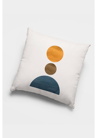 Bej Modern Desenli Çift Taraf 4'lü Set Kırlent Kılıfı 4kr049