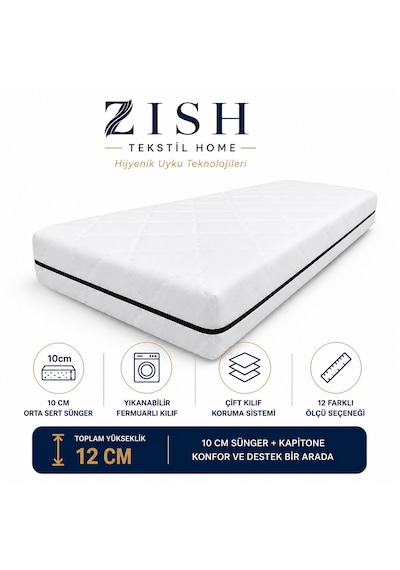 Eco Comfort 12 Cm Yıkanabilir Kılıflı Sünger Yatak Yer, Misafir, Kamp Ve Karavan Yatağı, Şilte 8 Cm 24 Dns Orta Sert + 2 Cm 24 Dns Hyper Soft Tamzara Kumaş, Koruyucu Süprem Eco Comfort 12 Cm Yıkanabilir Kılıflı Sünger Yatak Yer, Misafir, Kamp Ve Karavan Yatağı, Şilte 8 Cm 24 Dns Orta Sert + 2 Cm 24 Dns Hyper Soft Tamzara Kumaş, Koruyucu Süprem