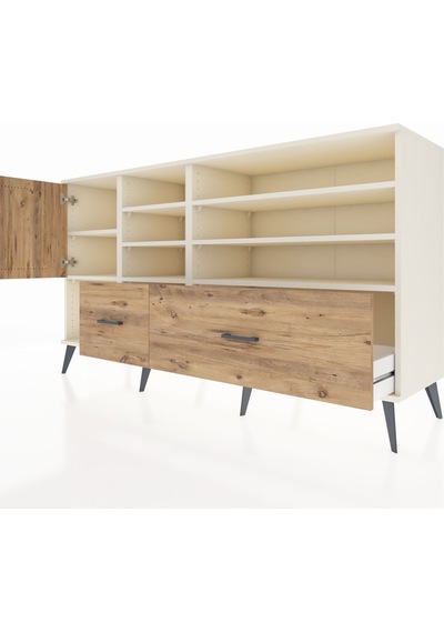 Kronos Konsol 8 Raflı 2 Çekmeceli Tek Kapaklı 176x59x99 Aytaşı-ç Aytaşı-çam