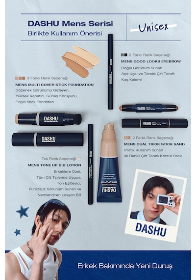 Dashu Mens Good Looks Eyebrow Gray Natural Gray