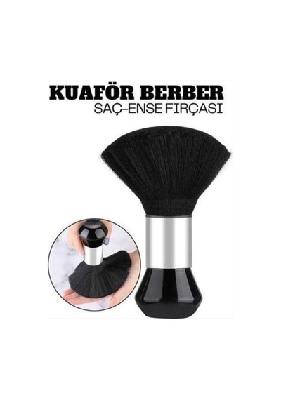 Ense Fırçası Lüks Berber Kıl Temizle Fırçası Yuvarlak Topuz Saplı Siyah - 934849897