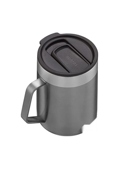Vakumlu Masa Kupası - 420 Ml, Antrasit Renk Açık Ahşap