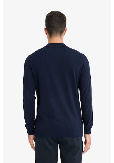 Defacto Standart Fit Polo Yaka Yarım Fermuarlı Premium Triko Kazak D0621AX24AU Lacivert Defacto Standart Fit Polo Yaka Yarım Fermuarlı Premium Triko Kazak D0621AX24AU Lacivert