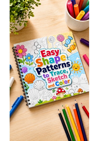 Easy Shape Patterns Trace Sketch Color Boyama Kitabı 20x20 Cm 30 Görsel