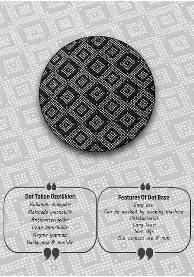 Patchwork Dekoratif Halı Yıkanabilir Kaymaz Taban Halı Modern Djth Kırmızı