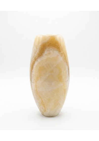 Mermer Onyx Oval Vazo, Doğal Taş Vazo Çok Renkli