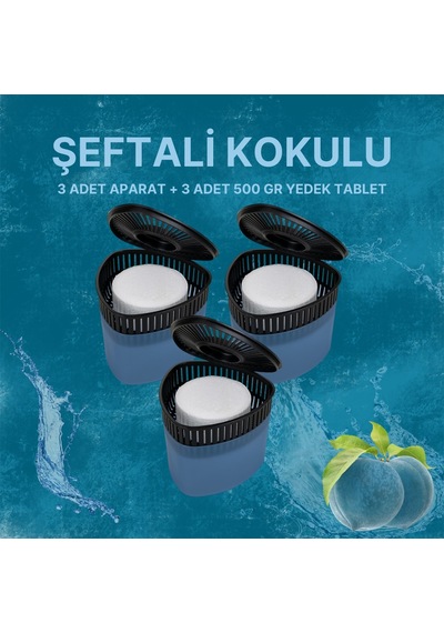 3 Adet 500gr - Şeftali - Nem Alıcılı Ve Rutubet Giderici Aparat Üçgen Tablet Dahil