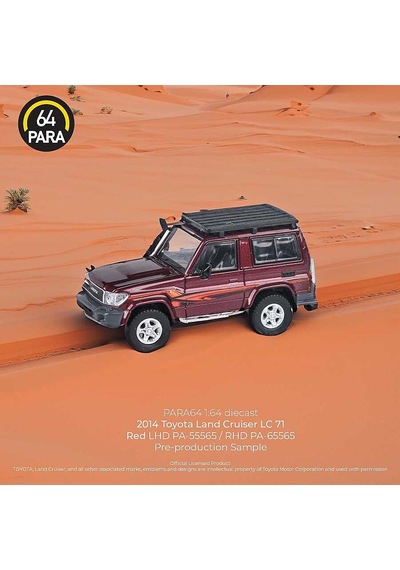 Para64 Toyota 2014 Land Cruiser 71 Short Wheels Base Red W Roof Rack Rhd Pa-65565 Çok Renkli