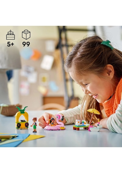 LEGO® Friends Tek Boynuzlu At ve Flamingo Havuz Partisi 42658 - 5 Yaş ve Üzeri Çocuklar için Yaratıcı Oyuncak Yapım Seti (99 Parça)