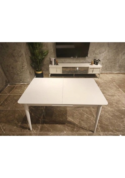 Lima Açılır Mutfak Masası Beyaz 80x130/160 Mat Beyaz Lima Açılır Mutfak Masası Beyaz 80x130/160 Mat Beyaz