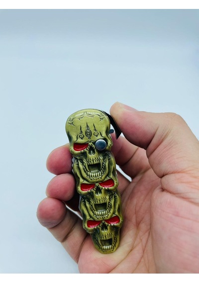 Kurukafa Desenli Metal Çakı-çakmak Pürmüzlü Rüzgar Çakmağı //14cm
