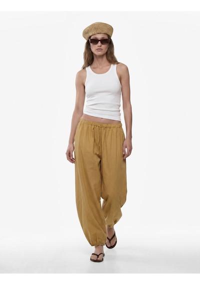 Koton Beli Lastikli Harem Pantolon Vizon 6sak40157ew