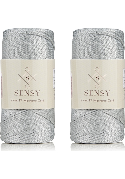 Premium 400 Gr Polyester Makrome Ipi 2 Mm 2li Set Açık Gri Makrame Ip Supla Çanta Ipi No:4