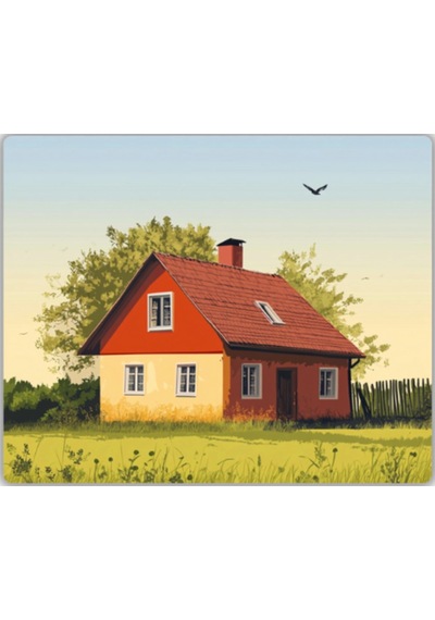 Köy Evi Baskılı Mouse Pad 18x22 Cm